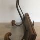 Vintage wooden coat rack 2 metal hooks