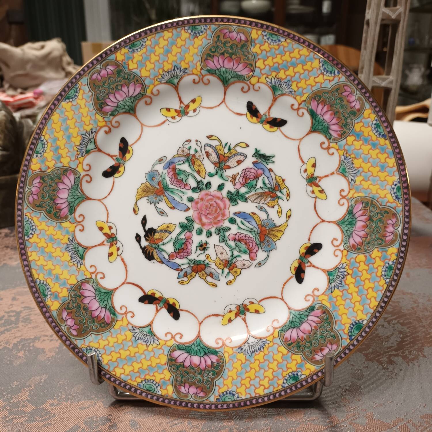 Asian butterfly decorative plate