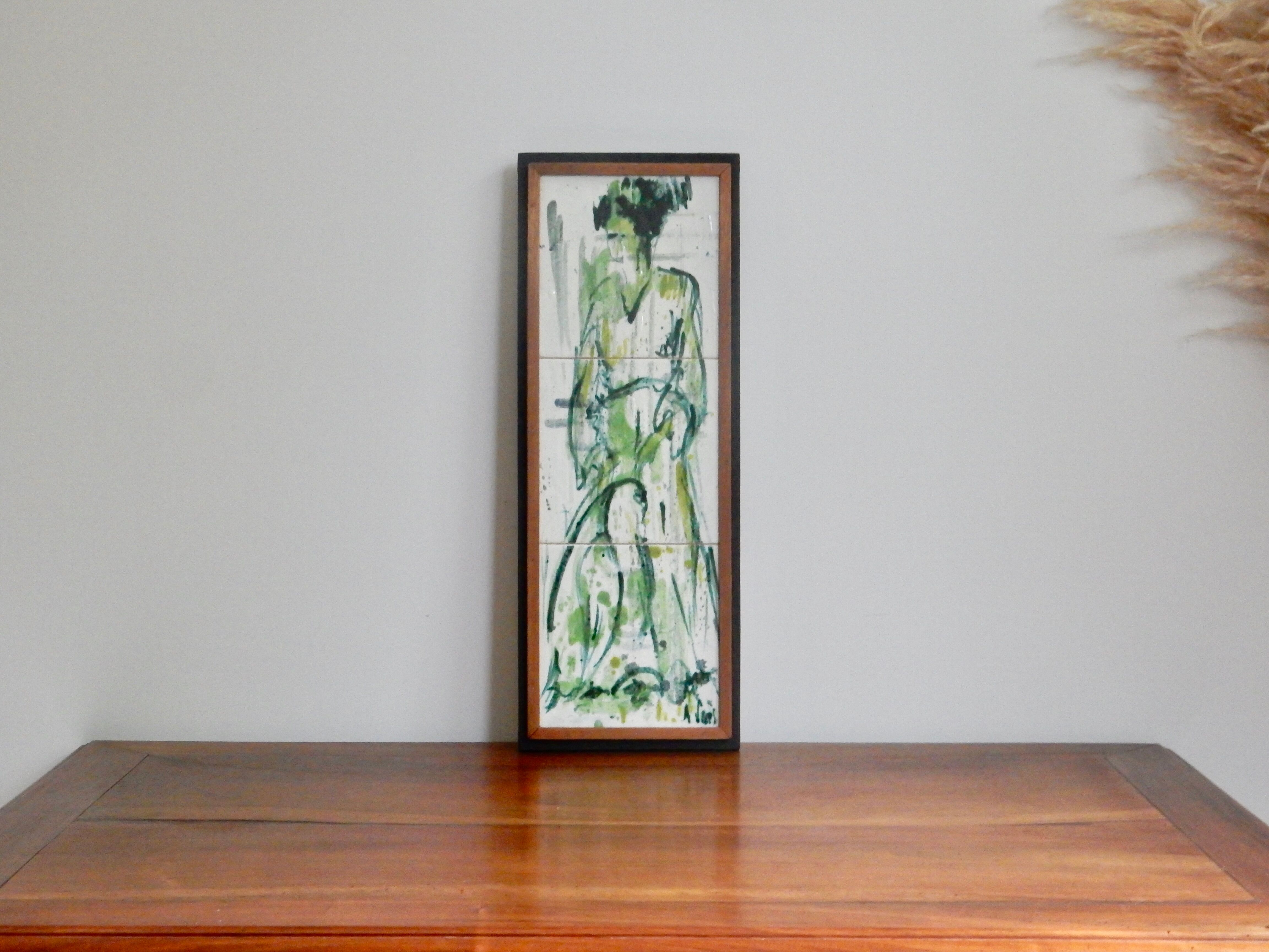 60s vintage ceramic tile panel from A. Suez