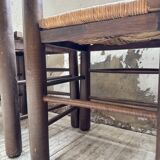 Straw chairs oak 1940s Dudouyt