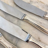 Series of 8 dessert knives, silver metal