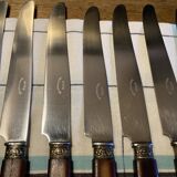 Set of 10 two-coloured bakelite knives