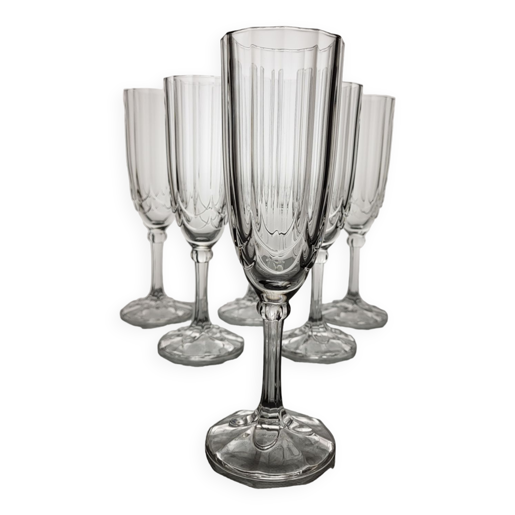 Set de 6 flûtes à champagne en verre Selency