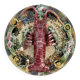 Wall plate in slipware, Caldas da Rainha, Palissy, 1930s, vintage