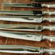 Set of 12 silver metal knives brand Alfénide with their case