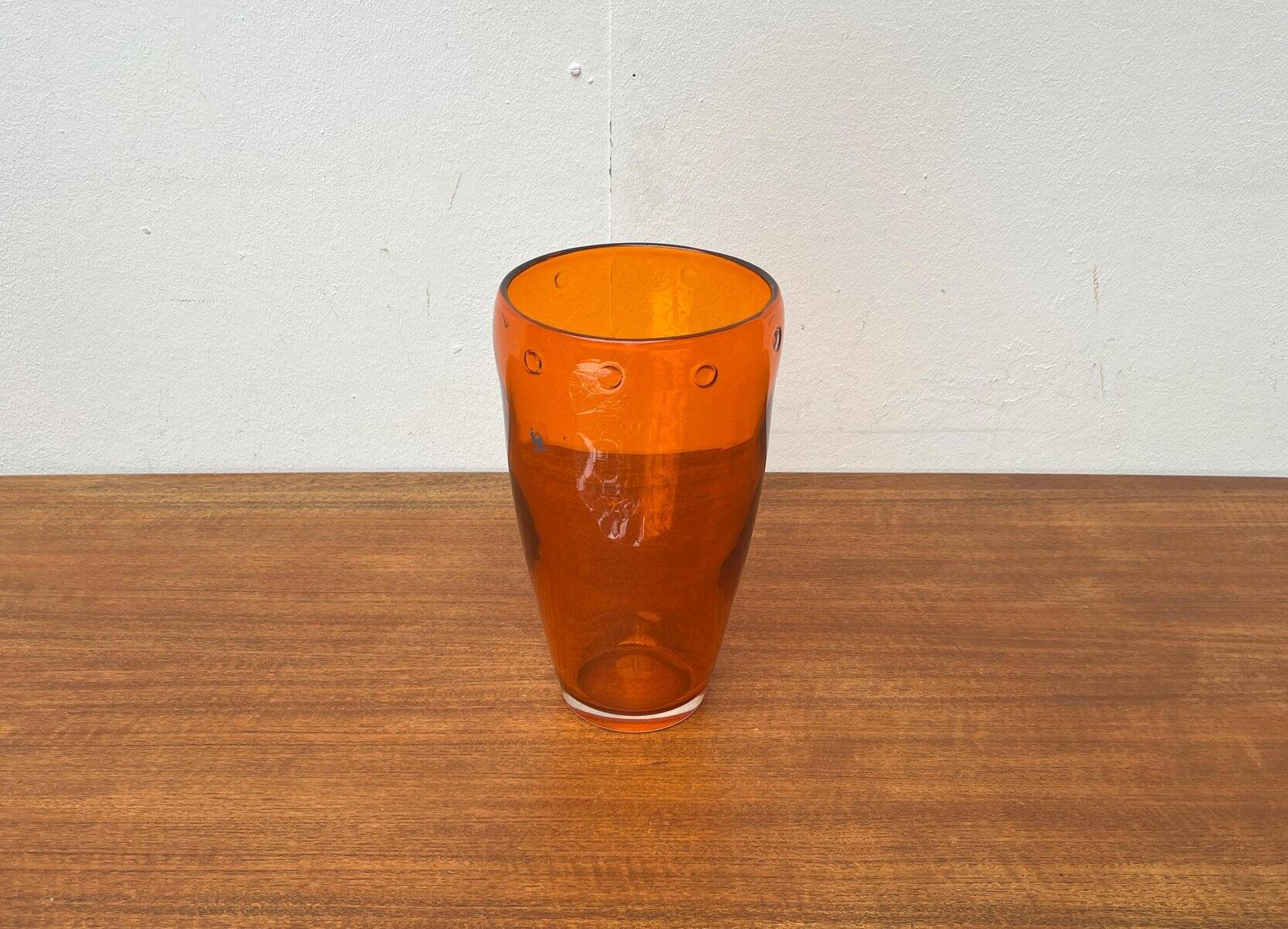 Vintage glass vase by Hysteria, 1980s.