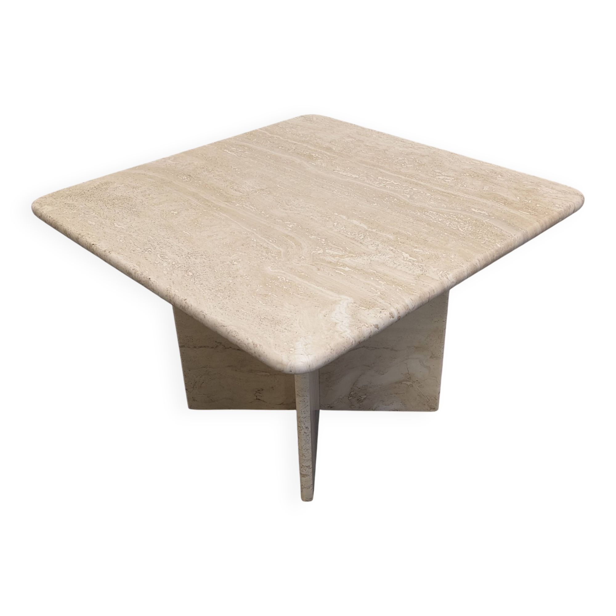 Coffee table or side table in travertine, Italy around 1970.