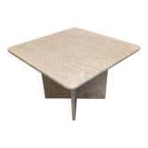 Table basse ou bout de canapé en travertin, Italie vers 1970