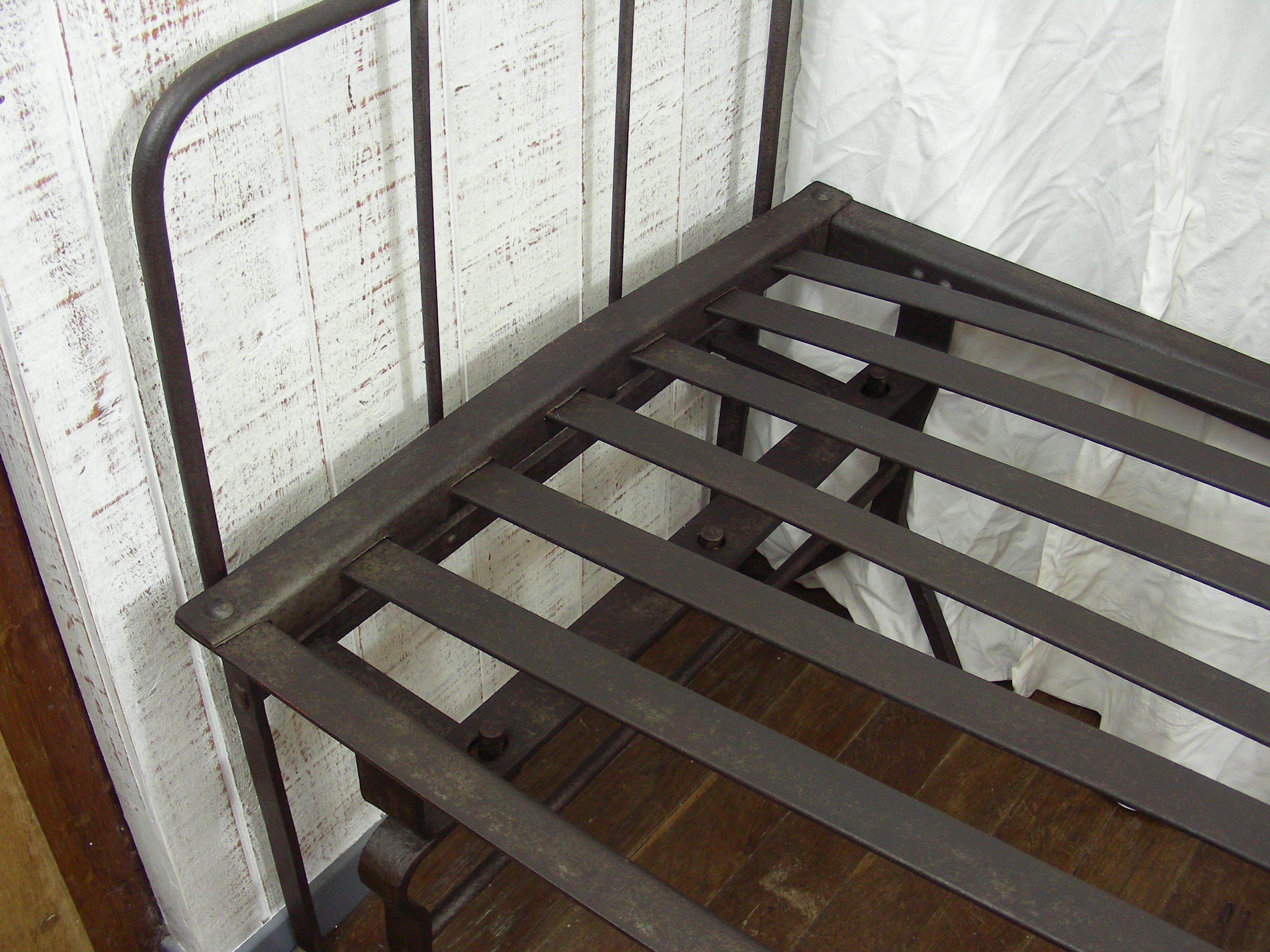 Former military 1900 wrought iron bed