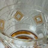 Bohemian crystal vase crystal size yellow color