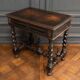 Louis XIII style blackened walnut desk, late 19th century, turned legs, one drawer