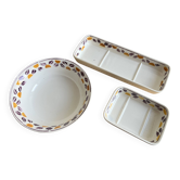Ensemble de salle de bain / porte savon faïence Digoin Sarreguemines