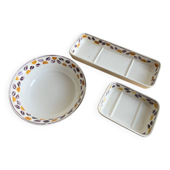 Bathroom set / earthenware soap dish Digoin Sarreguemines