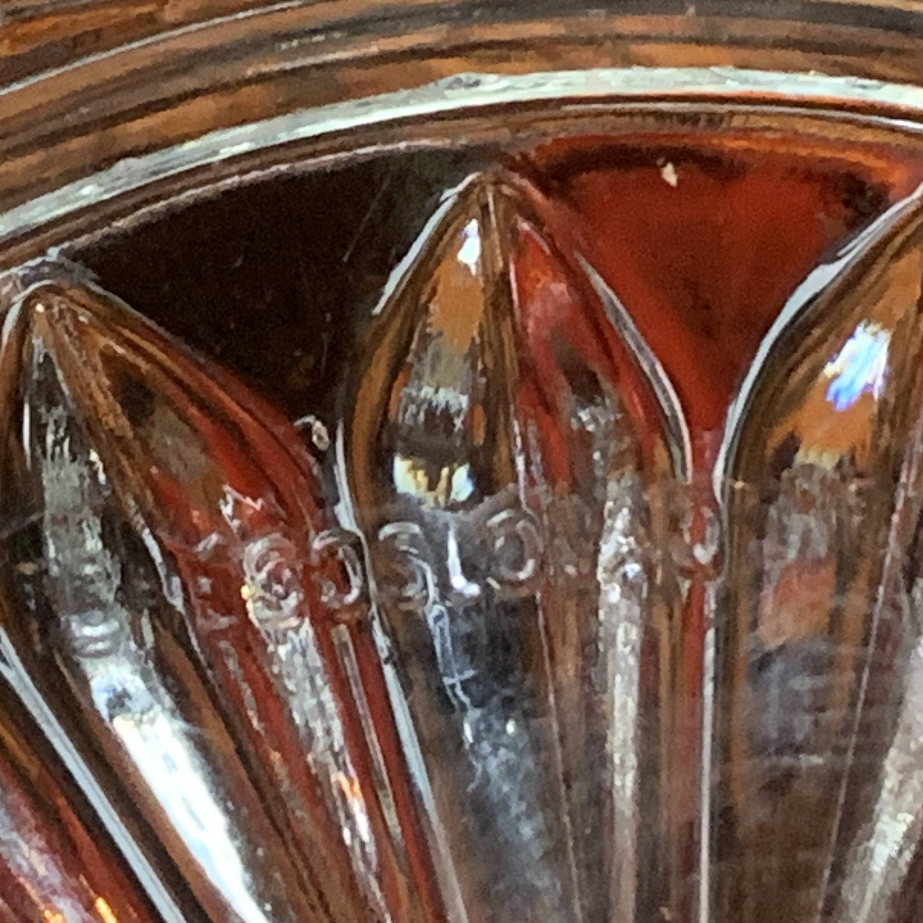 Antique clear glass basket or bowl - Libochovice glassworks - Czechoslovakia