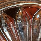 Old basket pocket emptier in transparent glass - Libochovice glassworks - Czechoslovakia