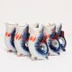 Set of 7 blue glass fish, mid-20th century.