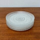 Set of 5 vintage Finnish glass plates from the Kastehelmi series by Oiva Toikka for Iittala.