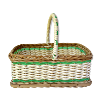 Vintage tricolor basket