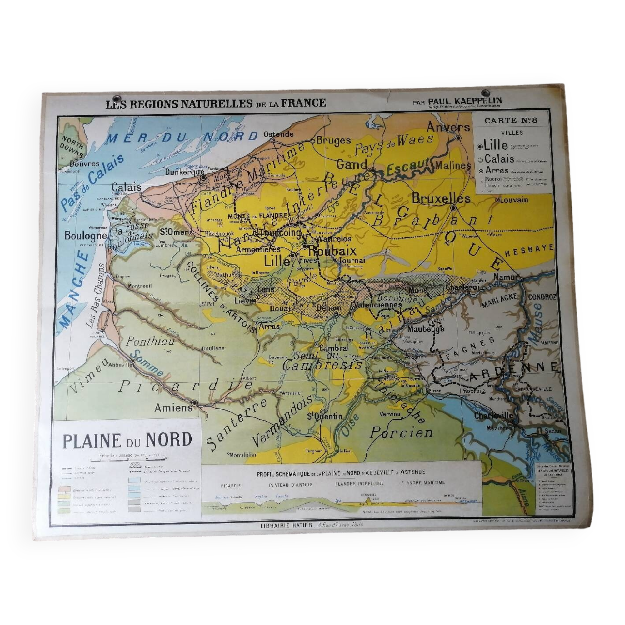 Old school map: France, Northern Plain Hatier Kaeppelin N°8.