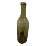 Bouteille ancienne verre verte forme libre