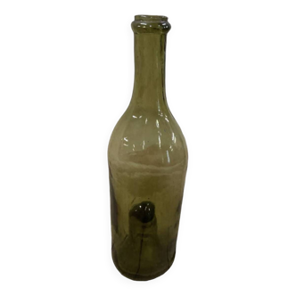 Old green glass bottle free form