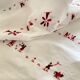 Nappe brodée main de Madagascar  noir, rouge, chocolat -  coton - 234x145 cm