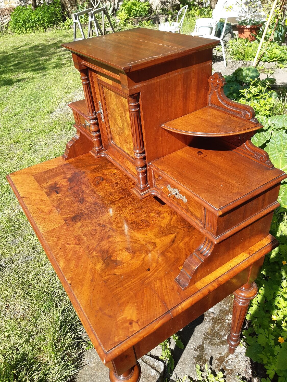 Walnut stepped desk nineteenth era
