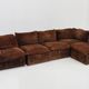 Vintage modular sofa brown velvet Italy 1970s