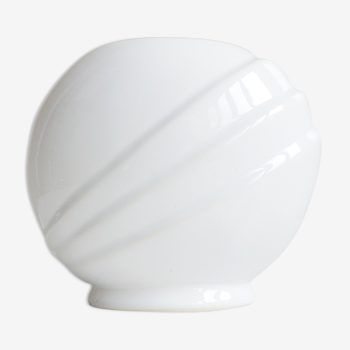 Vase blanc des années 80 en forme de coquille