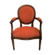 Louis XVI apricot velvet medallion armchair