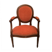 Louis XVI apricot velvet medallion armchair