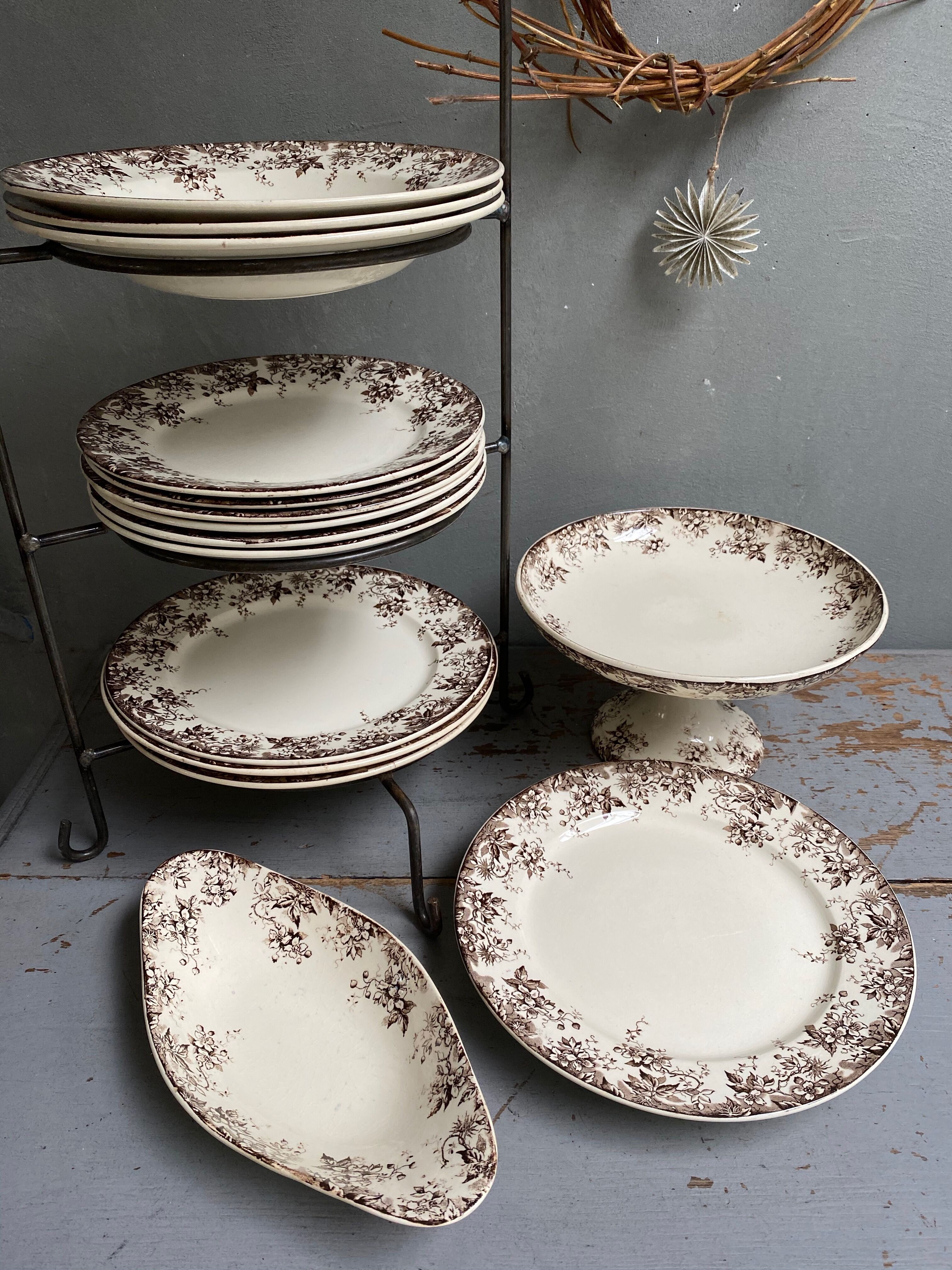 Sarreguemines earthenware dessert plates