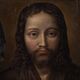 Antique French painting on panel, Christ and the Madonna from 18th century