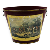 Corbeille à papier vintage en tôle scène de chasse Bury Hunt
