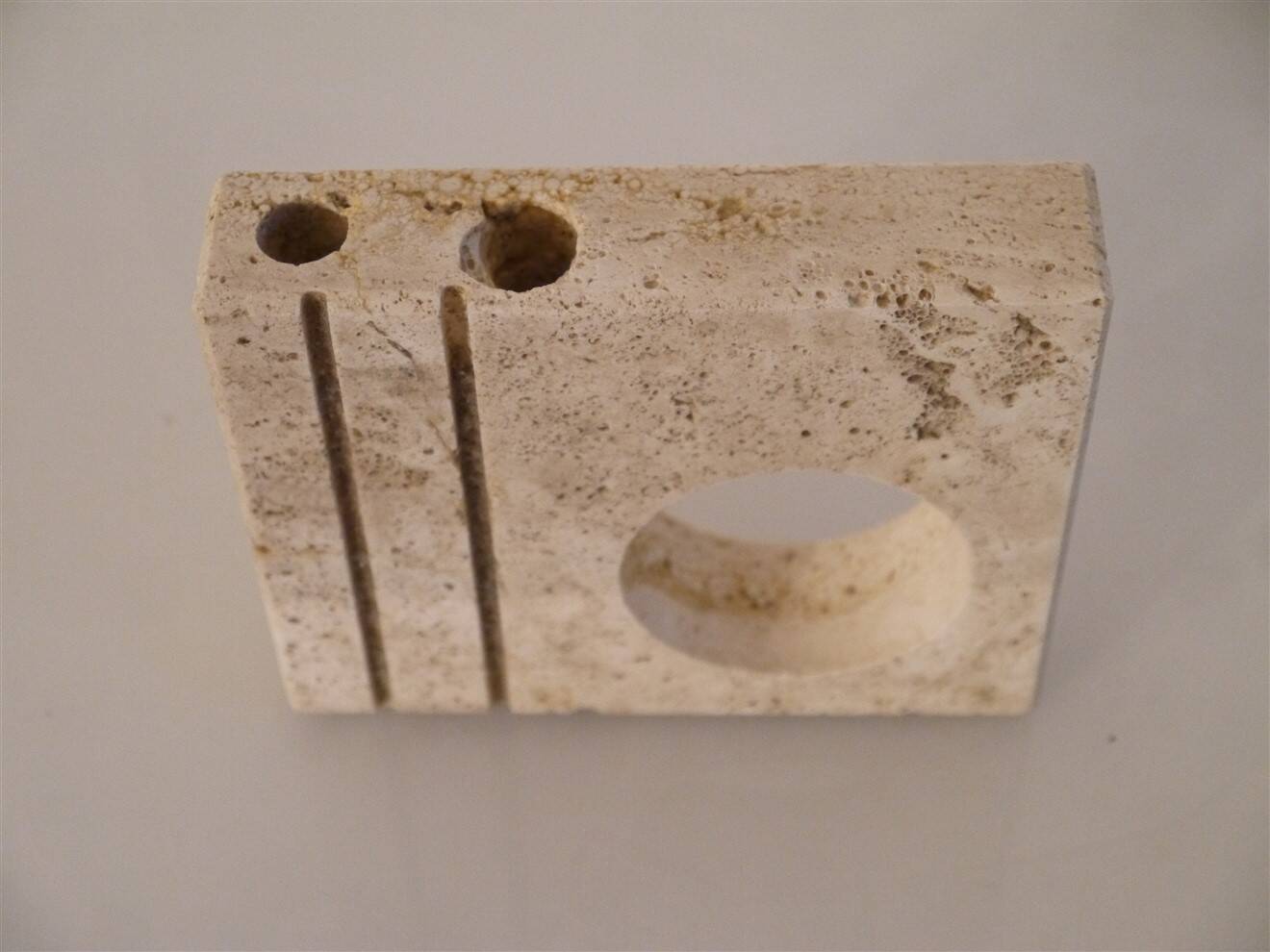 Travertine candlestick Fratelli Mannelli 1970