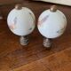 pair of antique painted porcelain knob handles