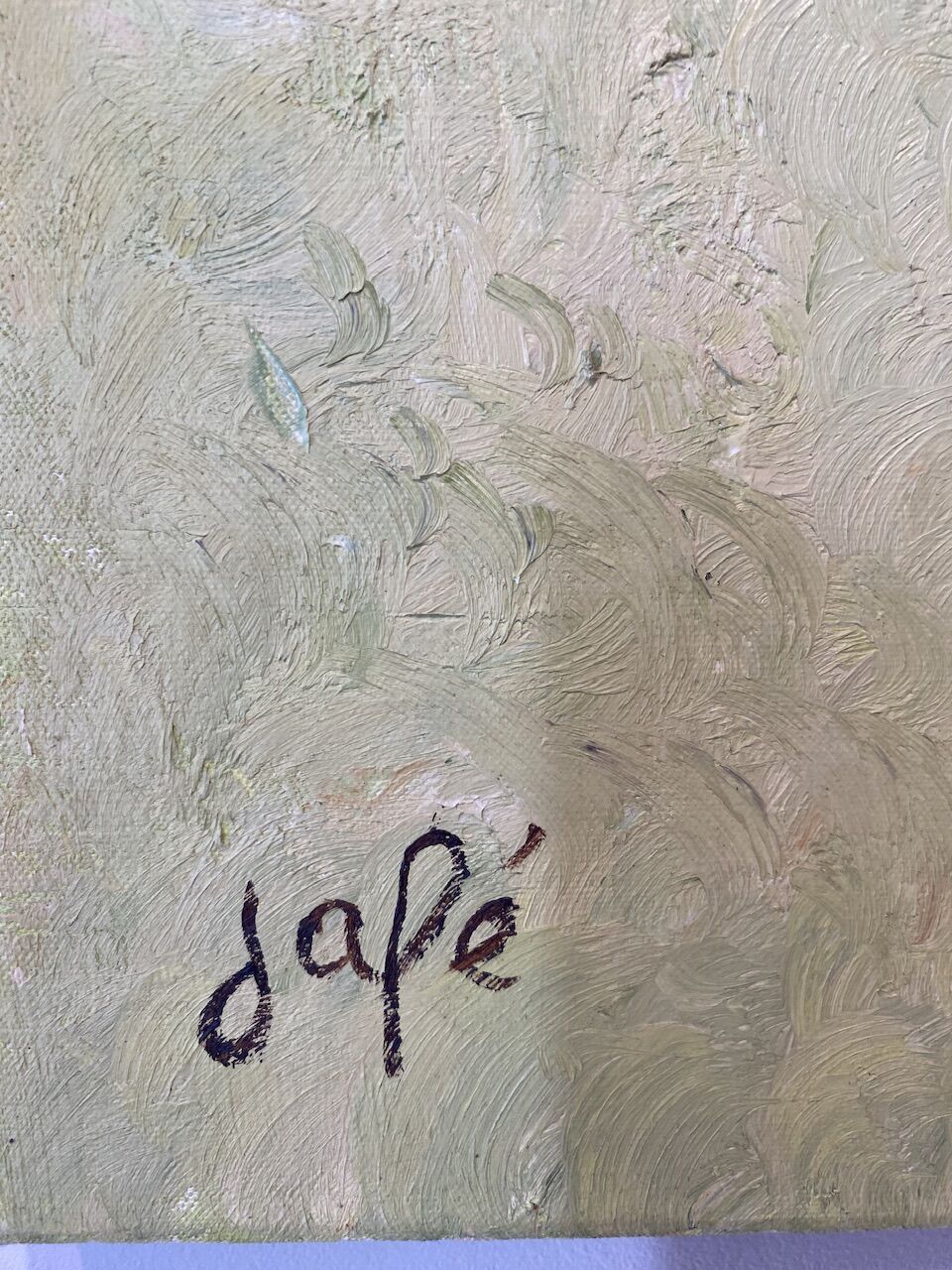 Still life with spring flowers, signed Jafé and dated on the back 1969