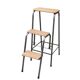 Old wooden workshop stepladder - seat height: 85 cm