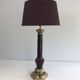 Attributable to Cristal & Bronze Paris. Important lamp in red crystal and chiselled bronze.
