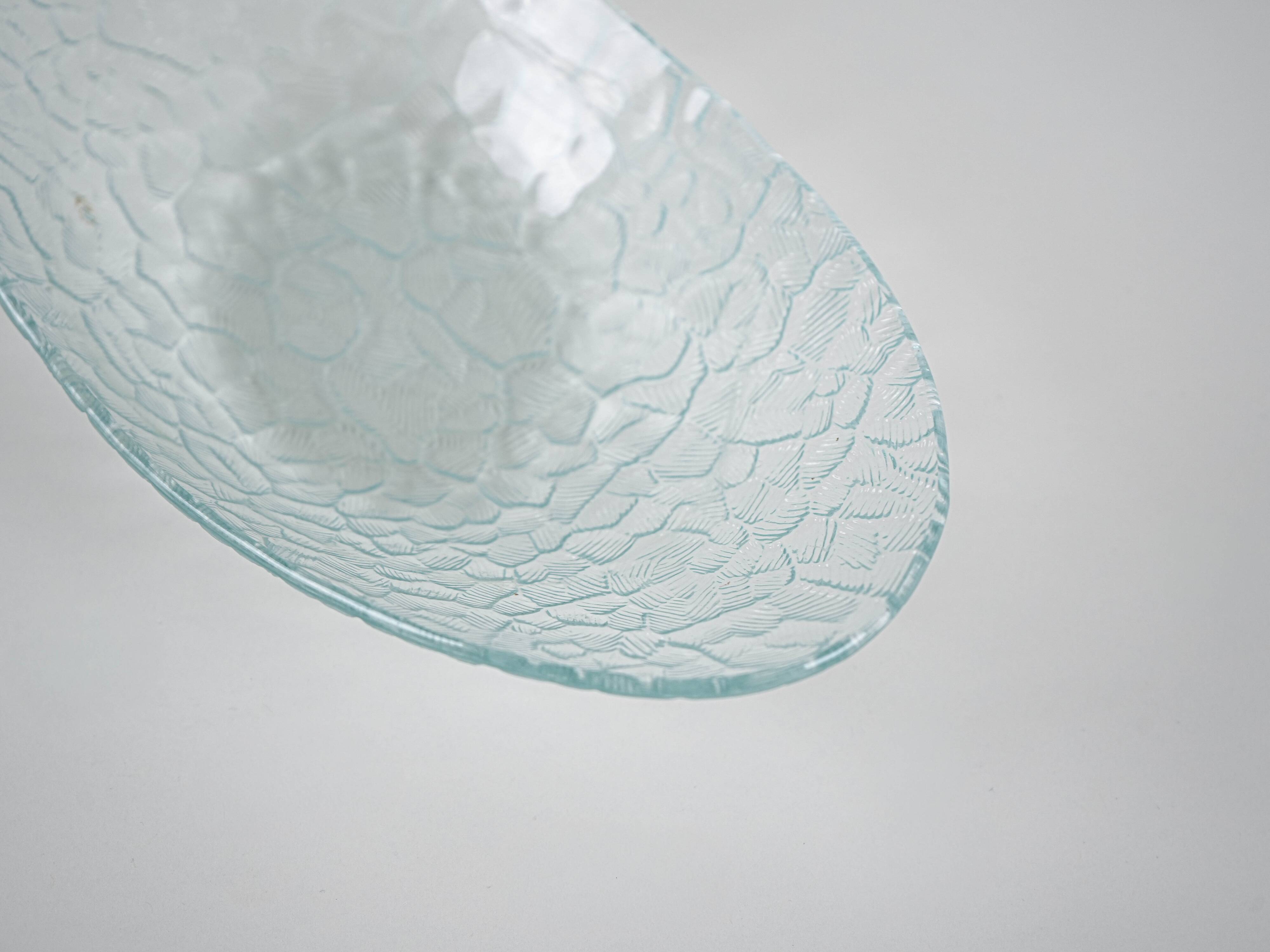 Glass serving dish, Danish design, 1970s, made in Denmark