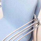 Blue and chrome 'Neon Light' armchair by Alfred Homann