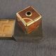 Vintage table lighter "Cube" Royal Bob – Wood Burl & Gold Finish