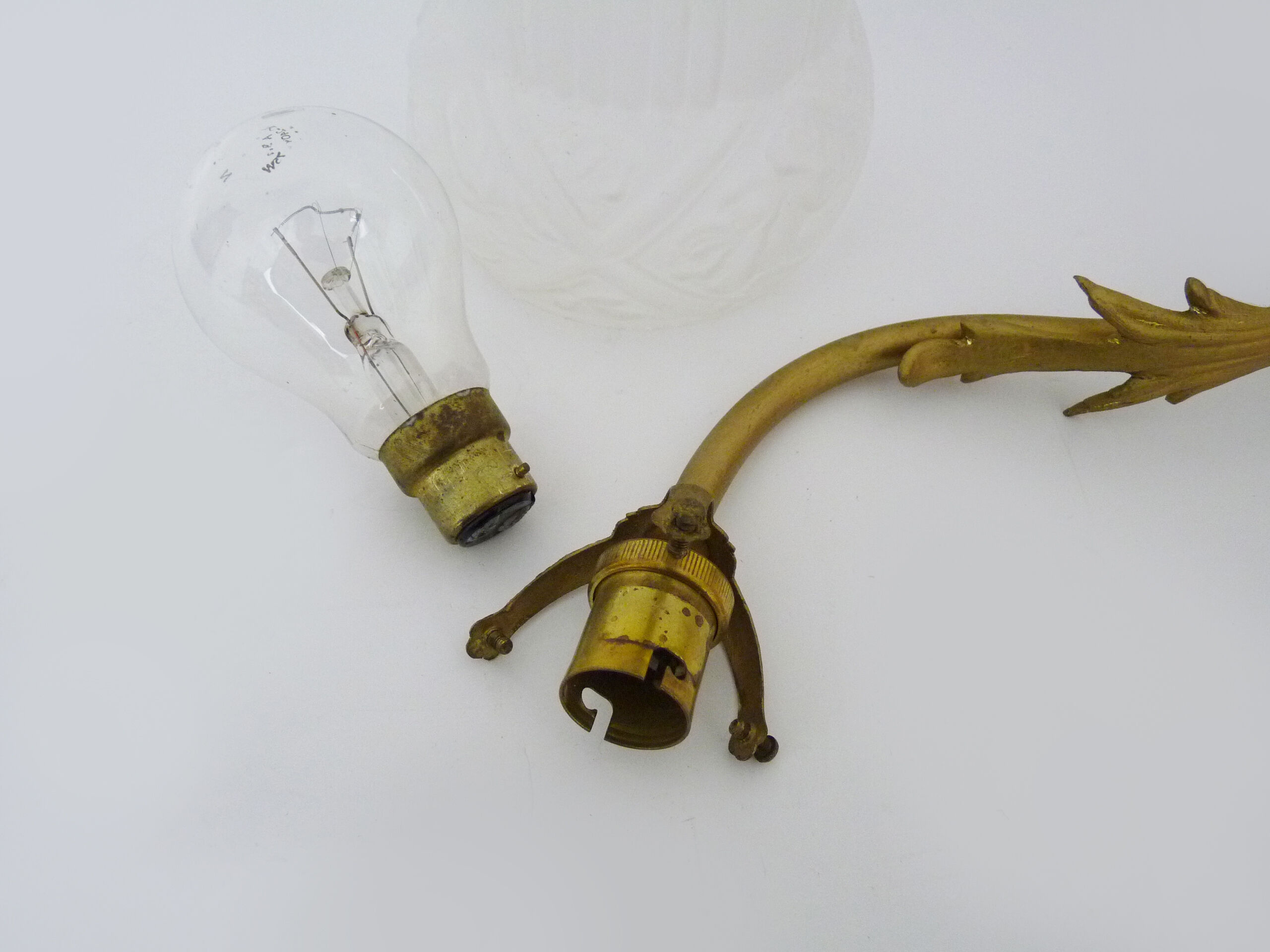 Art Deco wall lamp gooseneck brass
