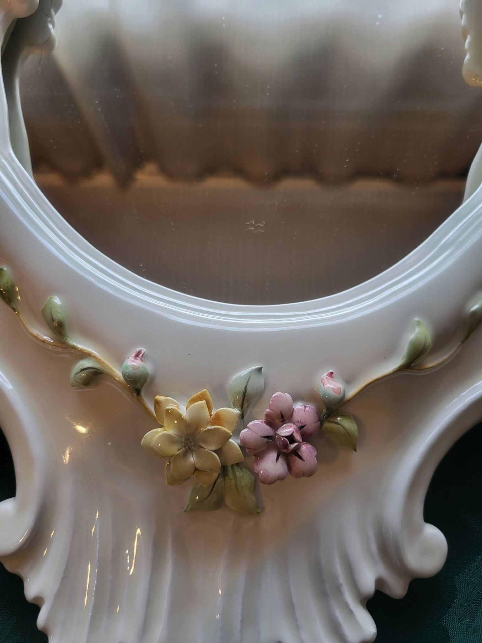 Farnesiana Mirror by Carlo Corvi in ceramic Italy 1950