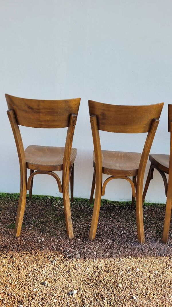 Série de 6 chaises de bistrot restaurant ancienne vintage- 1950s