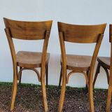 Series of 6 vintage old restaurant bistro chairs - 1950s