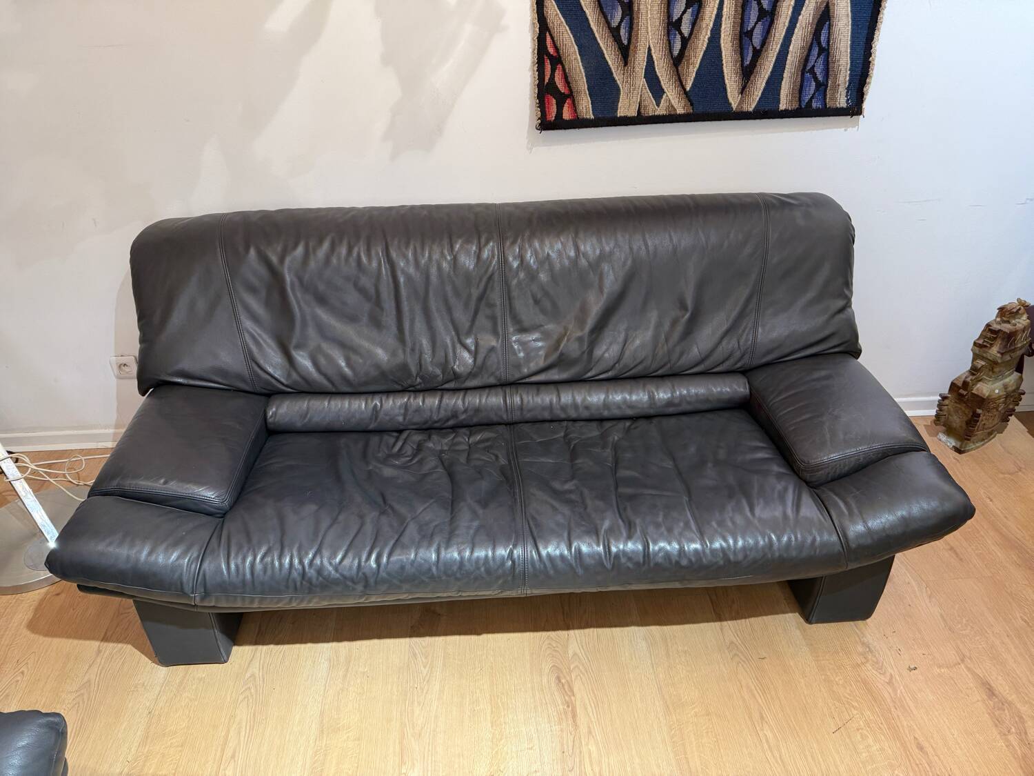 Canapé Postmoderne en Cuir par Nicoletti Salotti, Italie, 1980s