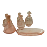 Glass dressing table filling perfume bottles powder box