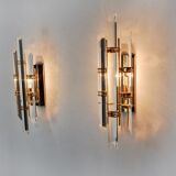 Pair of wall lamps Venini glass from Murano Italy 1970