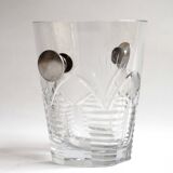 Crystal ice bucket and silver handles